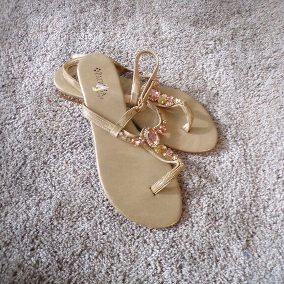Spring step patrizia gold jeweled sandals 41 - Picture 1 of 7